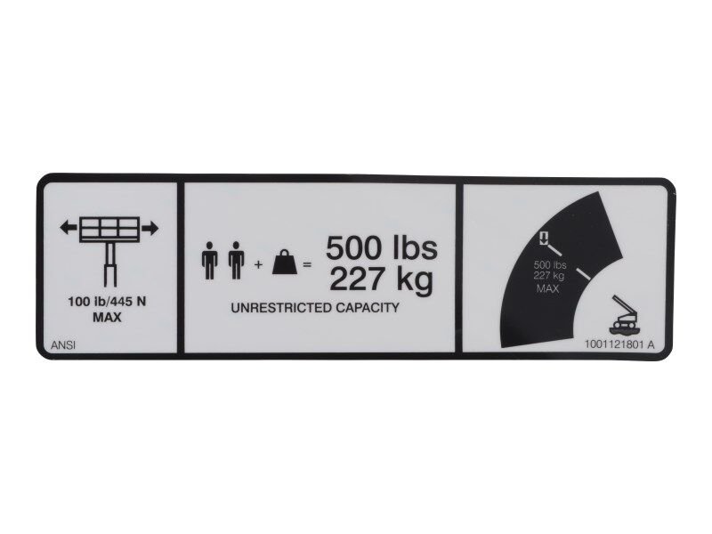 500LBS Max Capacity Decal