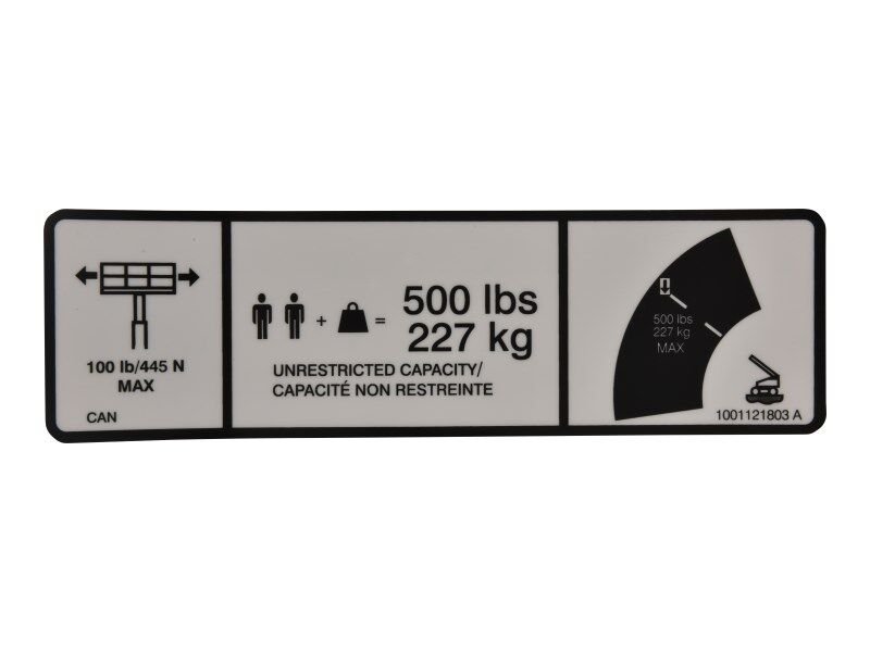 DECAL,MAX CAP. 500LBS/227KG