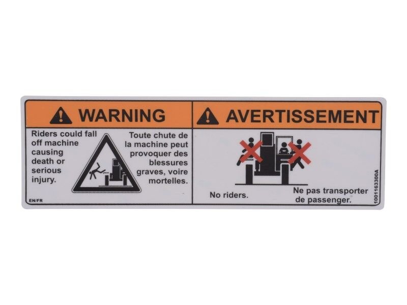 DECAL,NO RIDERS