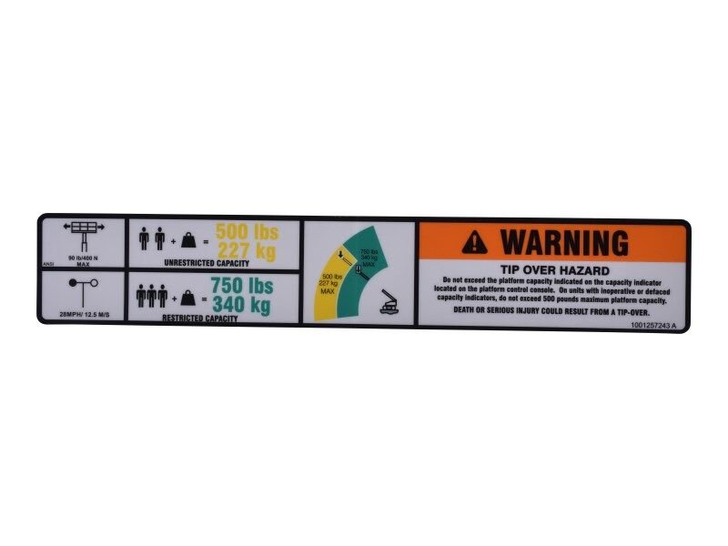 DECAL,WARNING DUAL CAP.(ANSI)
