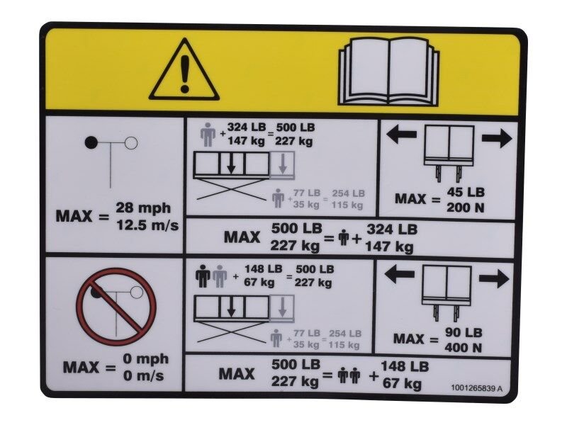 DECAL,CAPACITY (ES1330L 227KG)
