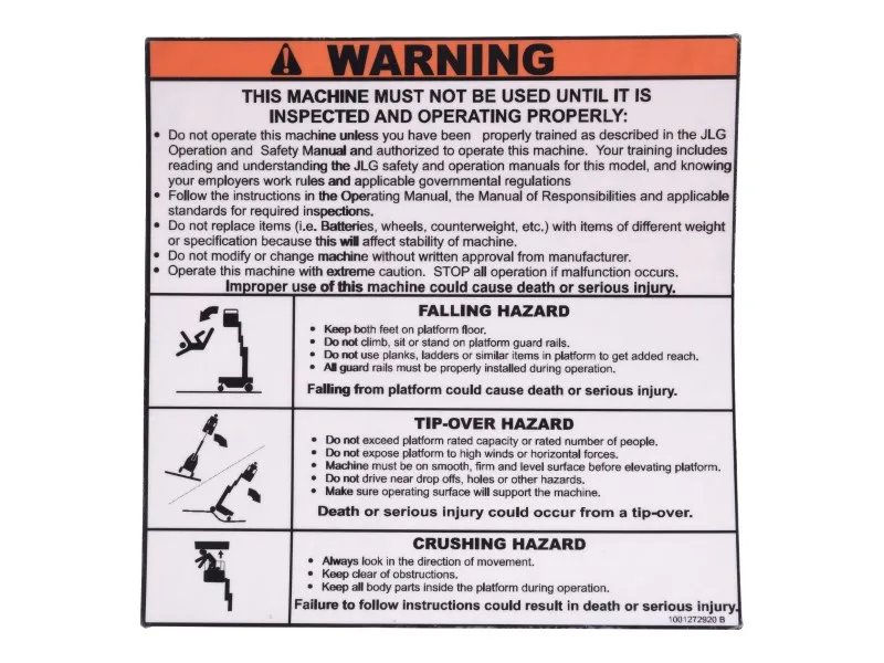 DECAL,WARNING INSTRUCTION