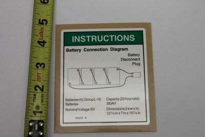 DECAL,BATT CONN DIAGRAM