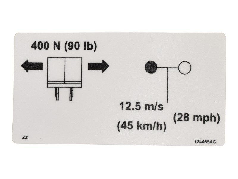 Outdoor Side Force Label decal for various Skyjack Machines