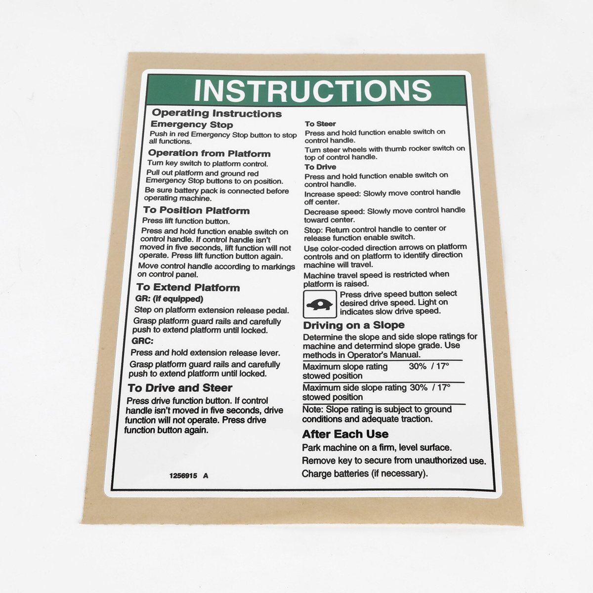 OPERATING INST,PLAT,GR
