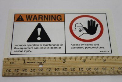 DECAL, WARNING, IMPROPER OPERATION