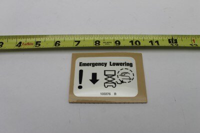 DECAL,EMERGENCY LOWERING