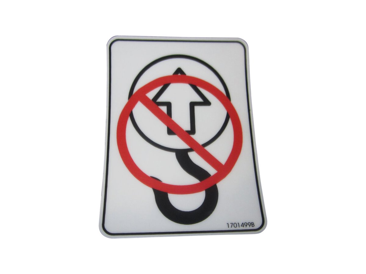 DECAL, NO TIE DOWN/LIFT