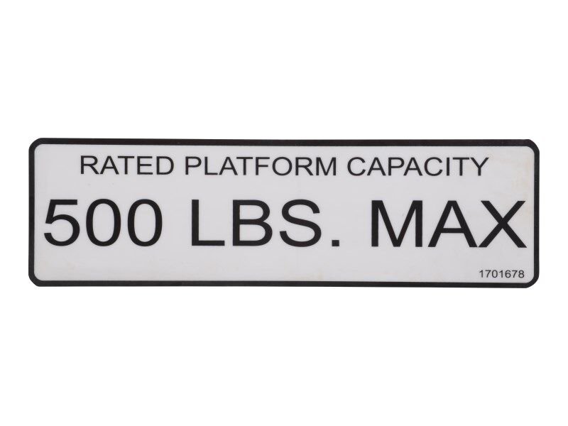DECAL, 500 LB. CAP.