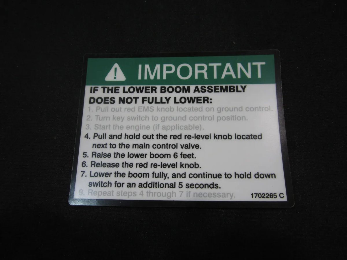 DECAL,IMPORTANT-MANUAL DESCENT
