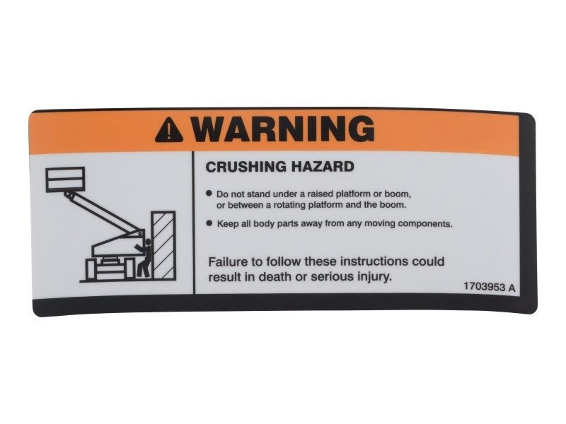 JLG® Crush Warning Decal