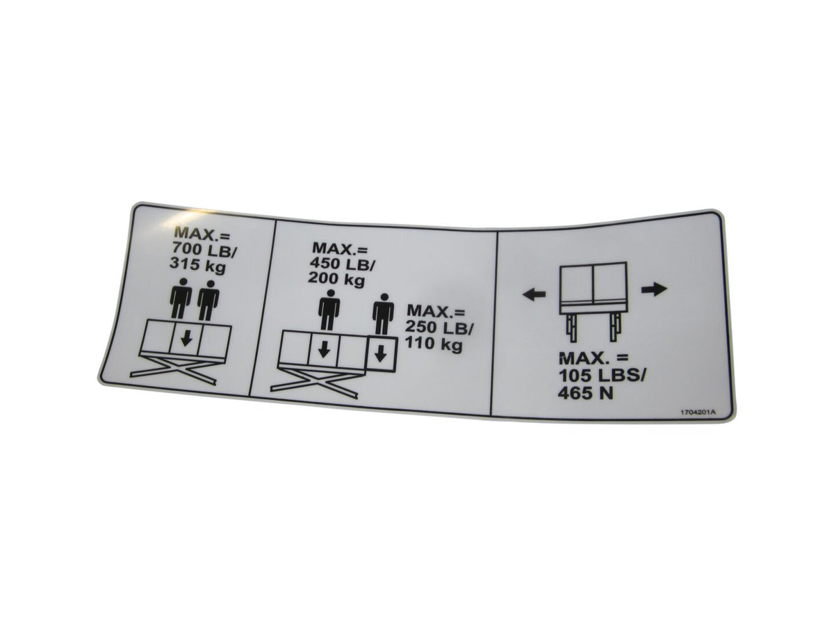 DECAL, CAPACITY (ANSI)