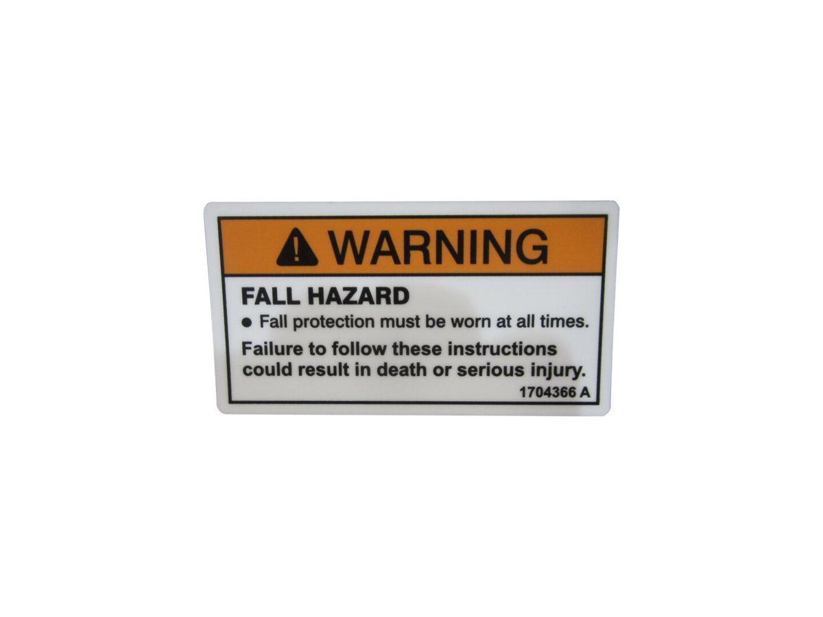 DECAL, WARNING FALL PROTECTION