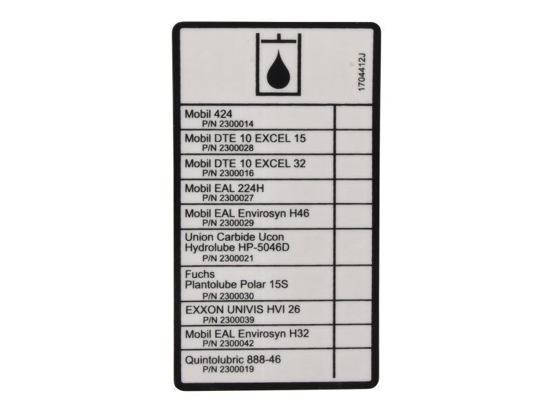 DECAL, OIL CHART