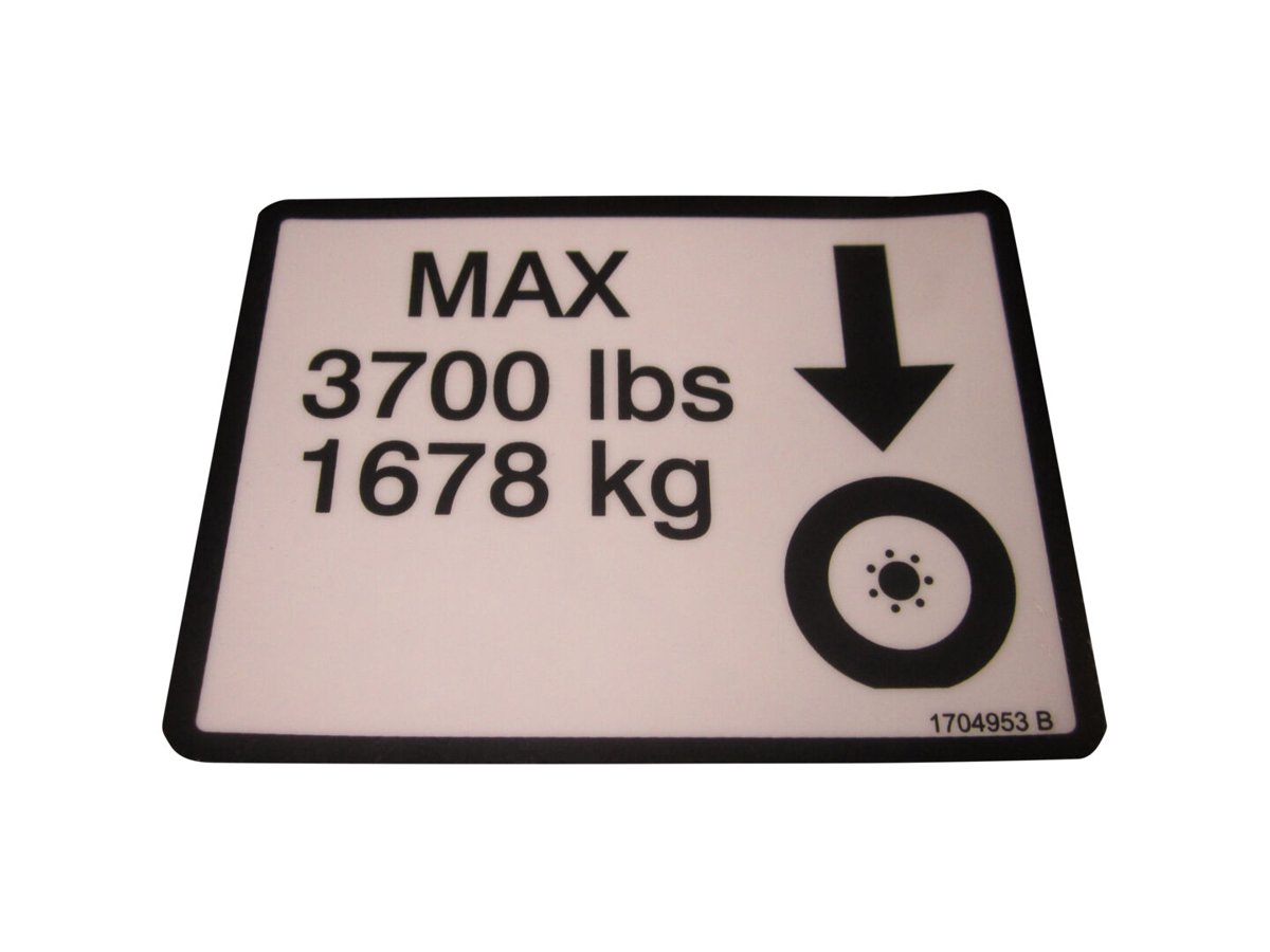 DECAL, MAX TIRE LOAD