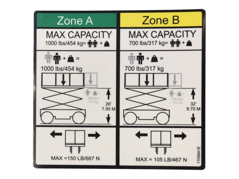 DECAL,CAPACITY 1000LB - 454K