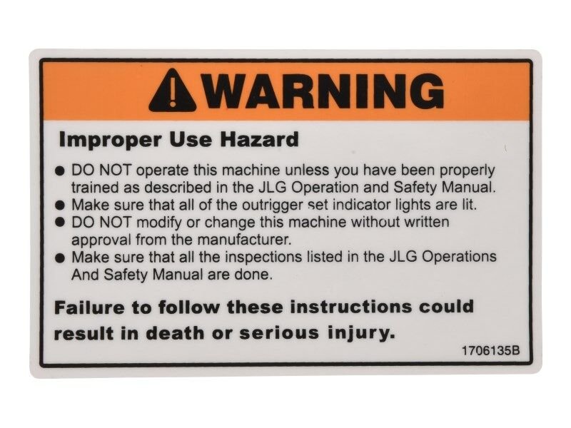 DECAL,WARNING INSPECTION