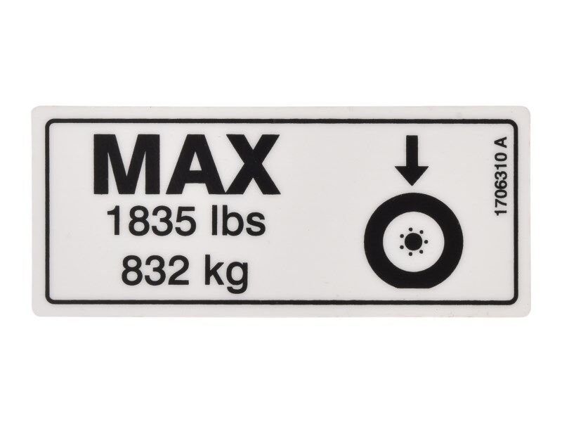 DECAL, TIRE LOAD(1835LB/832KG)