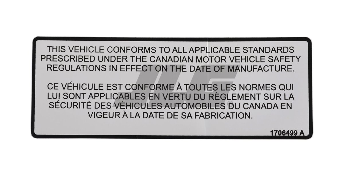 DECAL, COMPLIANCE STATEMENT