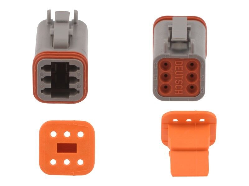 Terminal,Conn 6 Pos Plug (Gry)