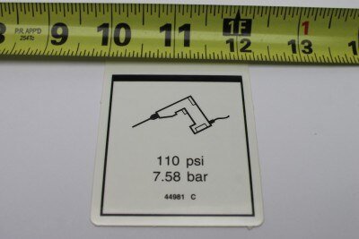 DECAL LABEL AIRLINE 110PSI