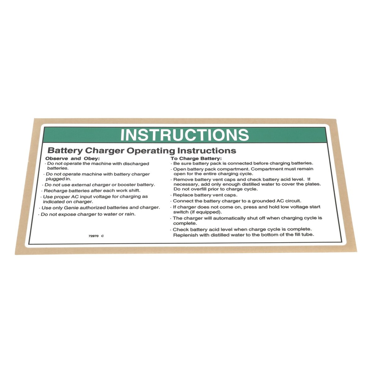 DECAL,INSTRUCTIONS-CHARGER OP