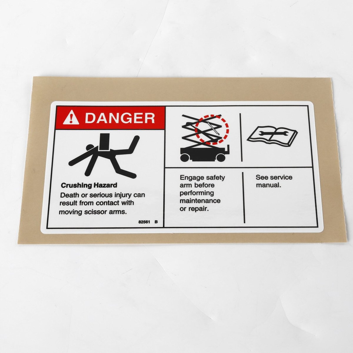 DECAL,DANGER-USE SAFETY ARM