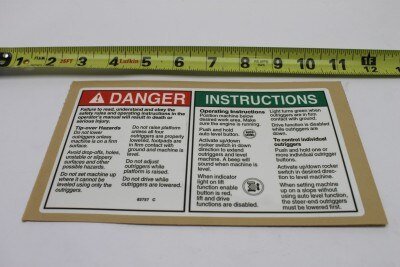 DECAL,DANGER,OUTRIGGER SAFETY