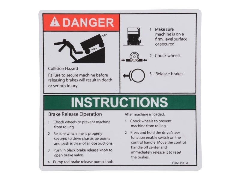 GN-DECAL,DANGER,BRAKE REL SAFE
