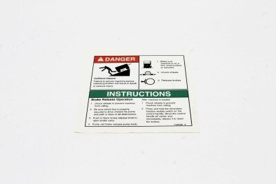 DECAL DANGER BRAKE REL SAFETY